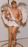 I love this one. He has the sea shells and stretches them in a line. very nice display angel of the sea.
