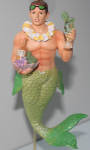 Either December Diamonds made too many Mojito mermen, or he simply wasn't popular enough. I say this because I see him the most for sale online even up to this day. There was a large display piece made of him which makes me think he was really popular at the time. Either way, he is a great merman. Get a load of the stuff he holds for the party! Way to go, Mojito!!! The original box has his name spelled as Mojhito not sure if that was intentional, or not.